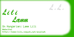 lili lamm business card